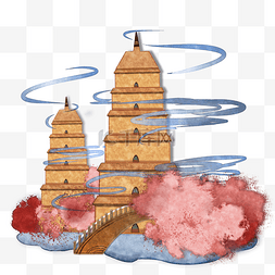 中国风建筑简约图片_中国古建塔装饰图