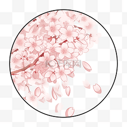 卡通飘落的花瓣