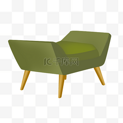 创意绿色椅子插图