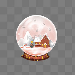 圣诞节雪屋水晶球