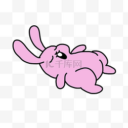 粉色节日兔子插画
