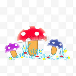 卡通可爱蘑菇花朵装饰