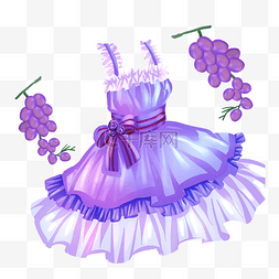 夏日紫色葡萄小礼裙