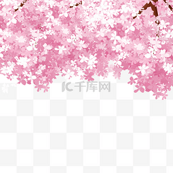 粉色的卡通大树叶子装饰