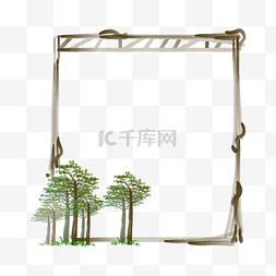 树木边框装饰图片_树木边框装饰