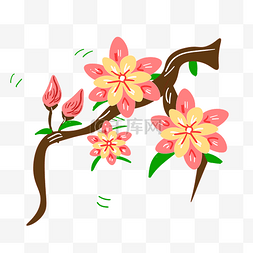唯美的卡通植物图片_唯美的樱花花枝插画