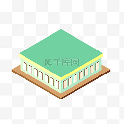 方形绿色房子