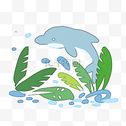 海洋海豚图片_蓝色海豚免抠图