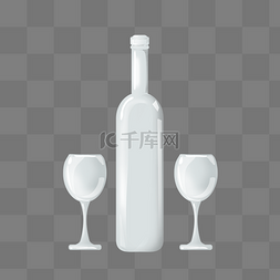 高脚杯玻璃图片_玻璃红酒瓶高脚杯