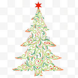 圣诞快乐花纹图片_圣诞快乐花纹圣诞树