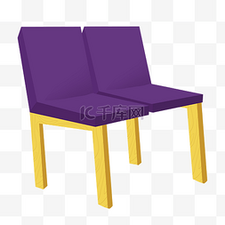木椅子插画图片_紫色的木质椅子插画