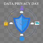 data privacy day手绘蓝色密码安全传输文件