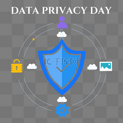 data privacy day手绘蓝色密码安全传