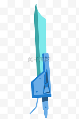 蓝色装饰刀剑插图