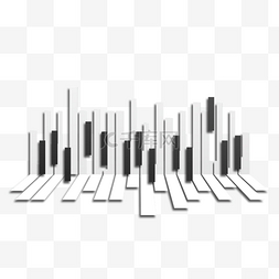矩形立体图片_立体创意剪纸风钢琴键