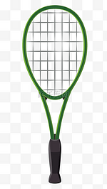 绿色的羽毛球球拍插画