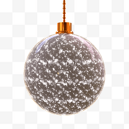 圣诞透明球球图片_3d银色的光效圣诞质感球