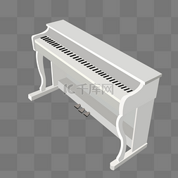 钢琴键图片_白色的电子钢琴插画