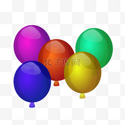 多个心形组合图片_多个彩色气球组合节日庆祝