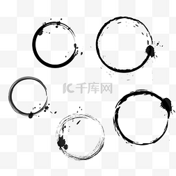 中国风水墨意境画图片_墨迹画圆圈斑点