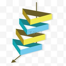 信息图表立体图片_折面三角阶梯图标