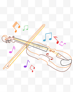 彩色线条小提琴