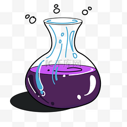 紫色上升曲线图片_化学紫色药水瓶子