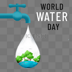 水滴water图片_世界水日水滴里的地球