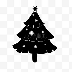 tree图片_星星雪花圣诞树剪影