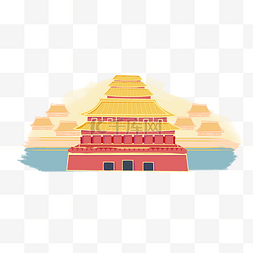 北京故宫插画古代建筑