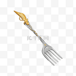 金色花纹叉子