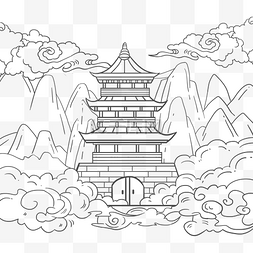 中国线稿图片_线描国潮