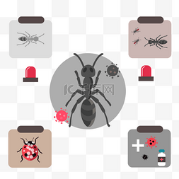 蚂蚁动物图片_手绘蚂蚁动物预防感染图