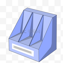 文件柜架图片_蓝色立体文件夹插图