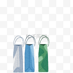 彩色购物袋子图片_彩色的包装袋免抠图