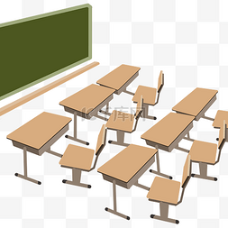 教室椅子图片_教室黑板桌椅