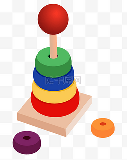彩色圆形积木玩具