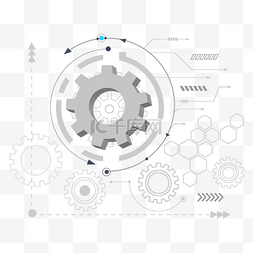 科技箭头矢量素材图片_齿轮科技线条矢量图