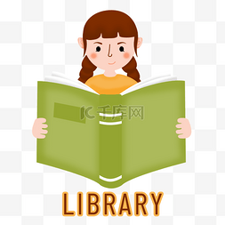 读取缓存图片_手绘女孩阅读library