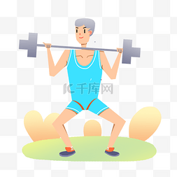 运动健身男生举重杠铃锻炼素材