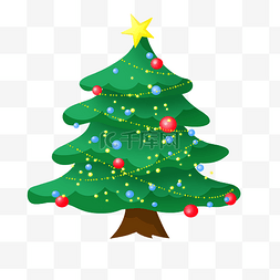 圣诞节圣诞树彩灯图片_彩灯装饰圣诞树
