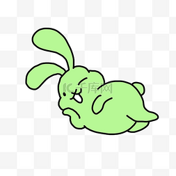 绿色的节日兔子插画