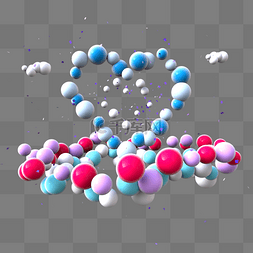 C4D爱心气球花环装饰