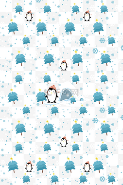 冬天冬季企鹅雪花背景