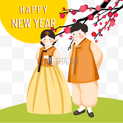 韩国新年祝福梅花