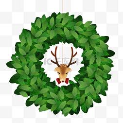 圣诞挂件麋鹿花环
