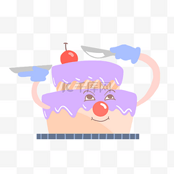 兔子生日宴图片_紫色生日蛋糕