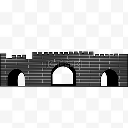 剪影古建筑图片_西安城市印象城墙剪影装饰