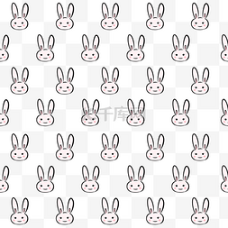 卡通线描兔子图片_卡通可爱兔子线描平铺底纹纹理