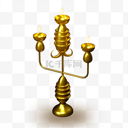 3d金色烛台